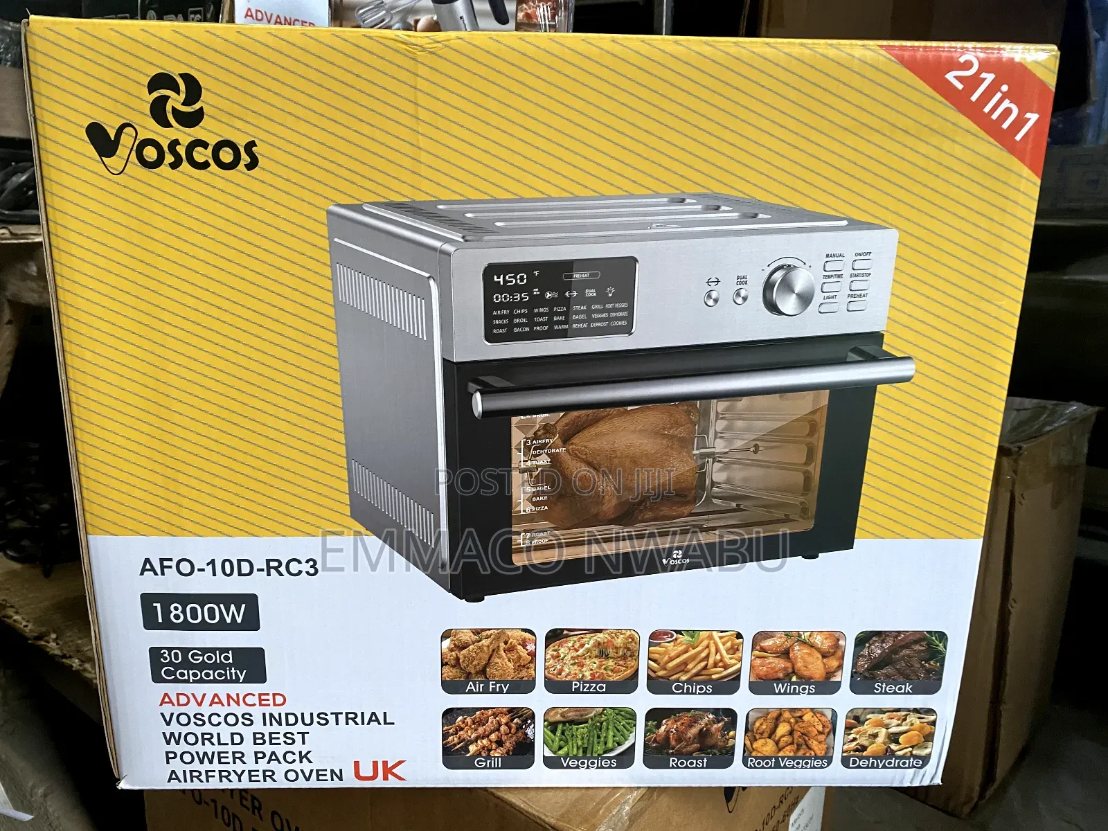 Voscos Air Fryer Oven 1800w.
