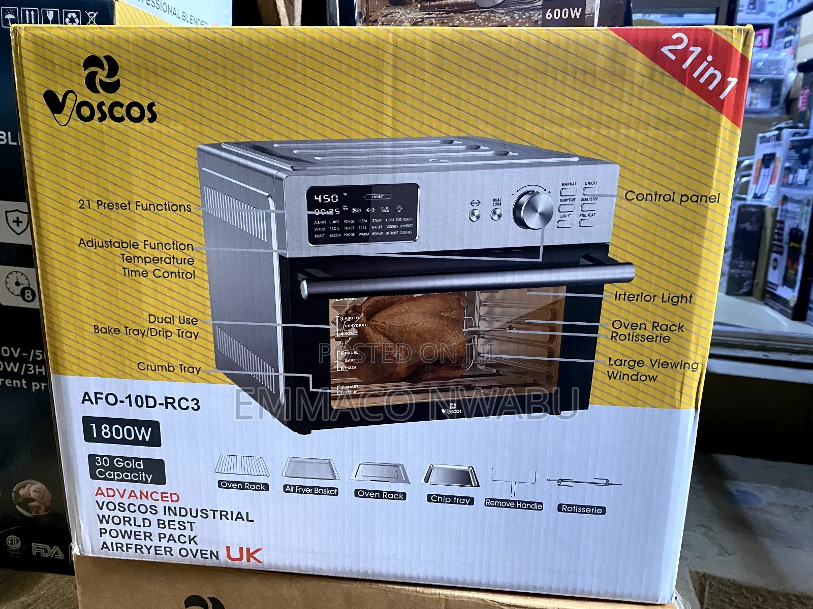Voscos Air Fryer Oven 1800w.