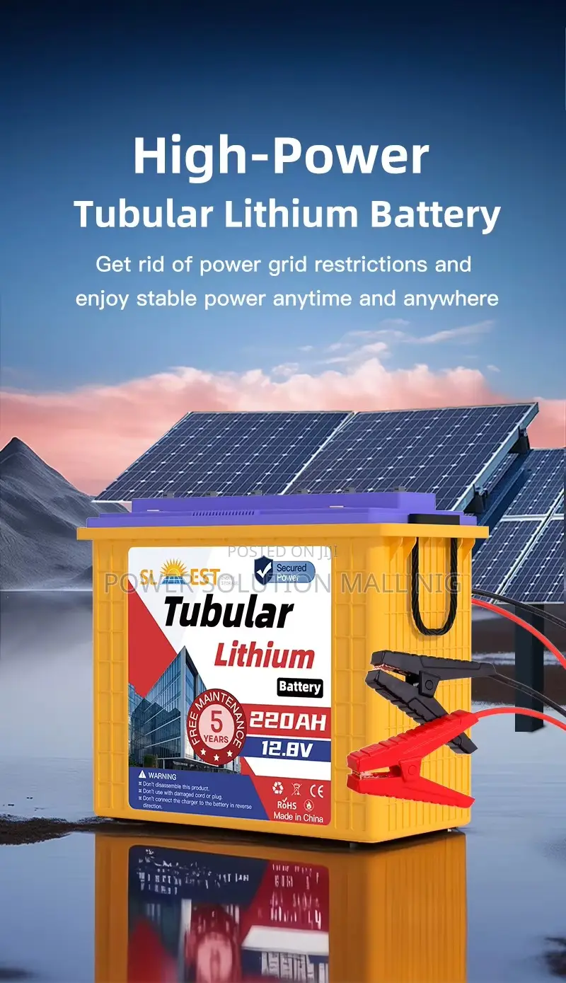12.8v 220ah (2.8kwh) Tubular Lithium Ion Battery