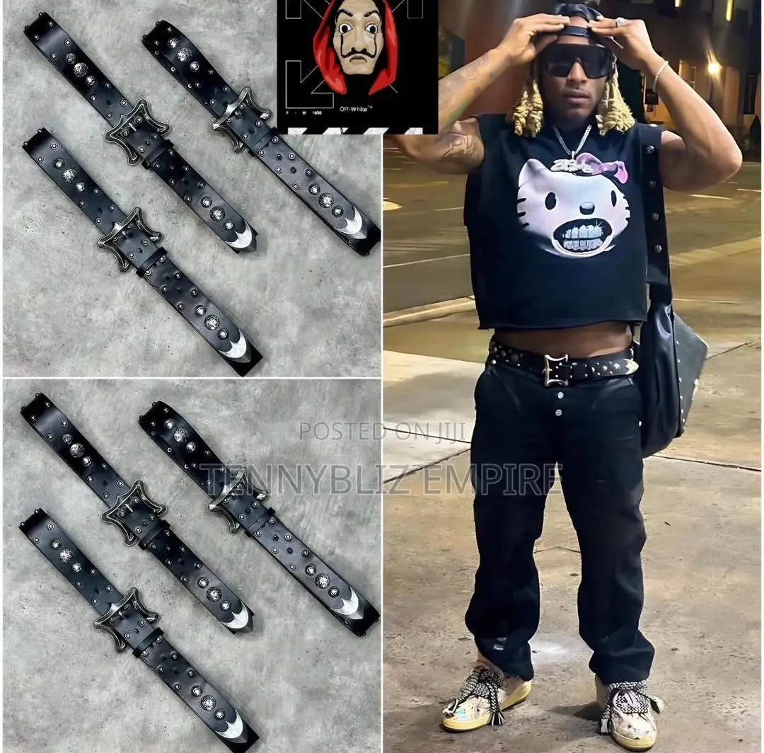 Lil-Baby Inspired Latest Luxury Quality Chrome Belts