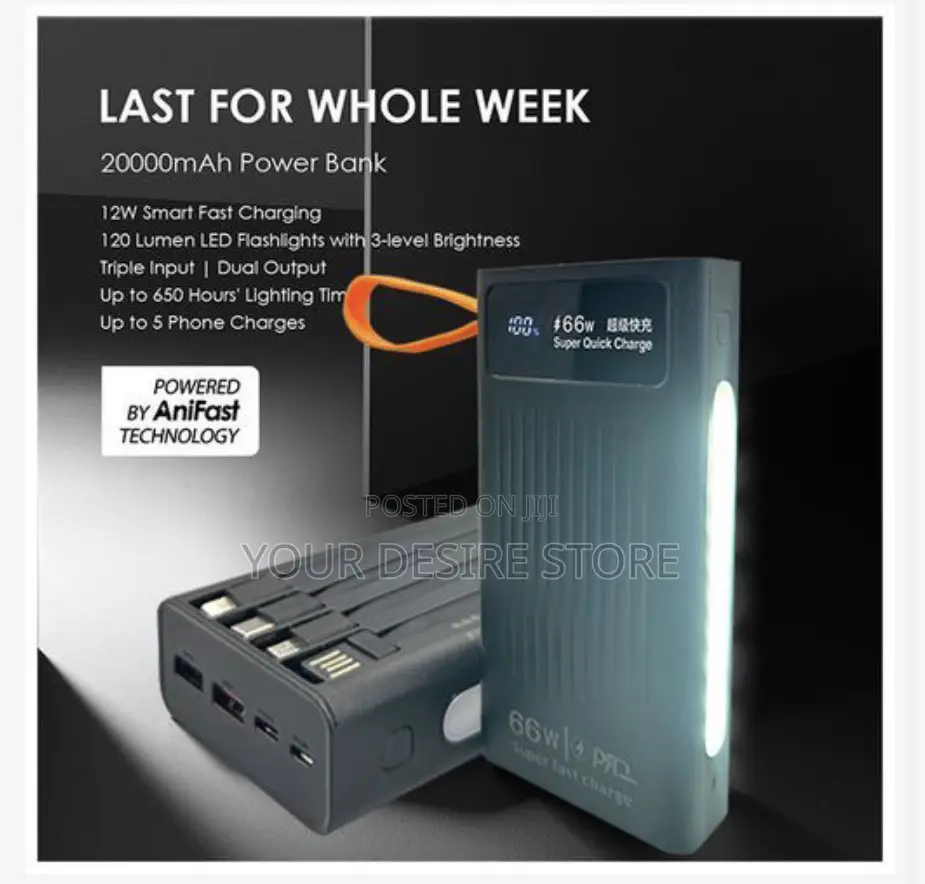 Ace Elec 66w Power Bank 20000 Mah Portable Super Fast Charge