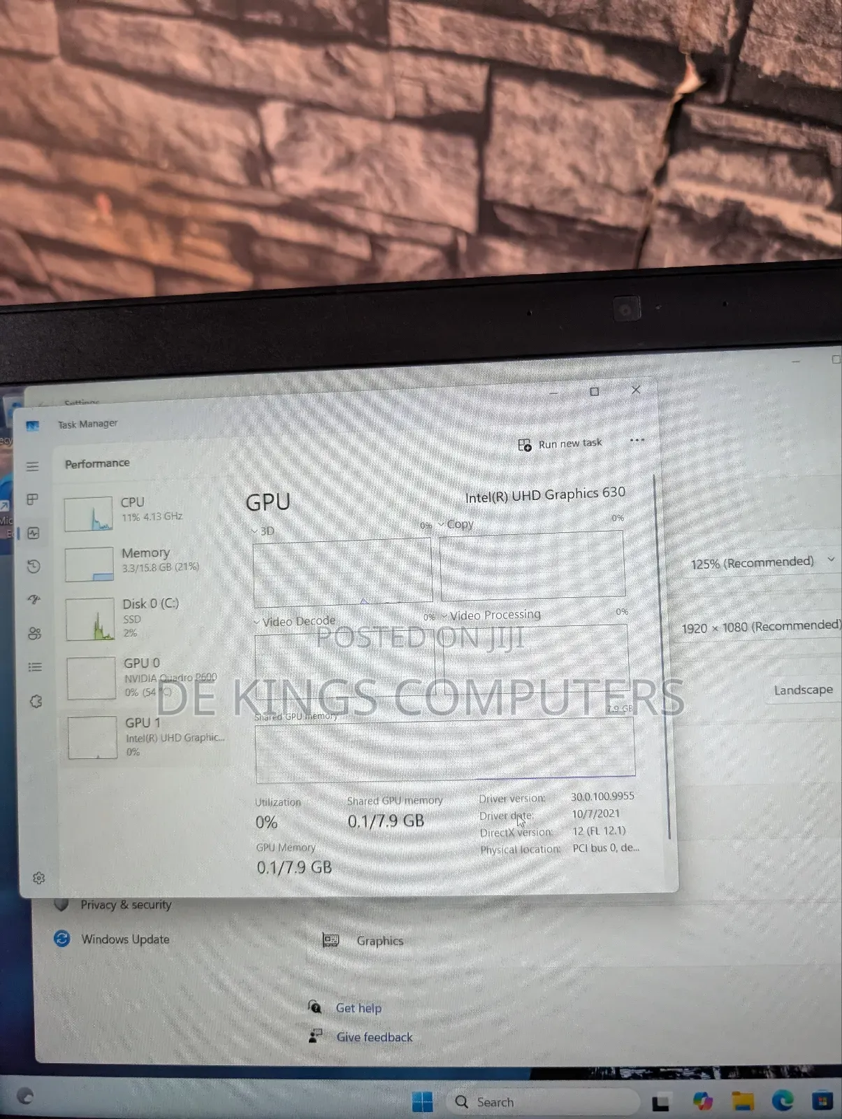 Laptop Dell Precision 3530 16GB Intel Core i7 SSD 512GB