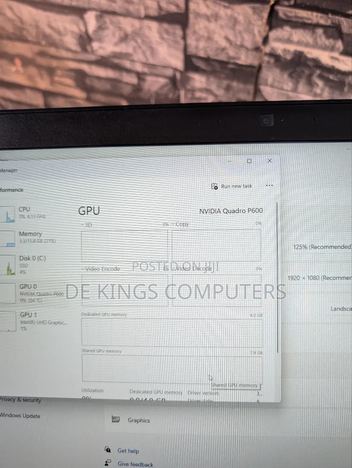 Laptop Dell Precision 3530 16GB Intel Core i7 SSD 512GB