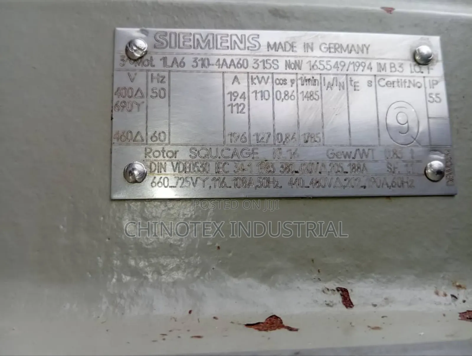 Siemens Motor 150hp/110kw Three Phase High Quality Electric Motor
