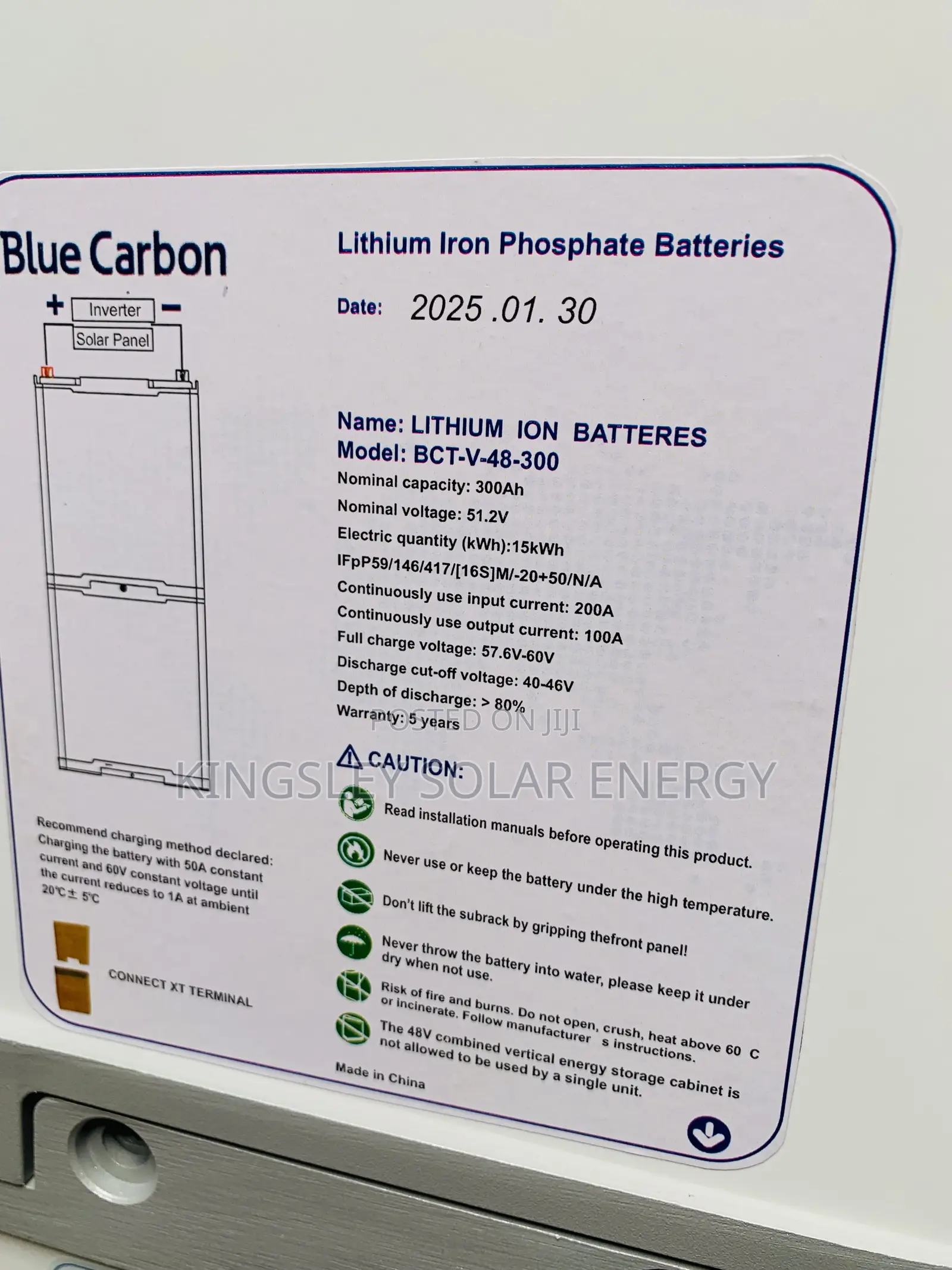 15kwh Blue Carbon Lithium Battery