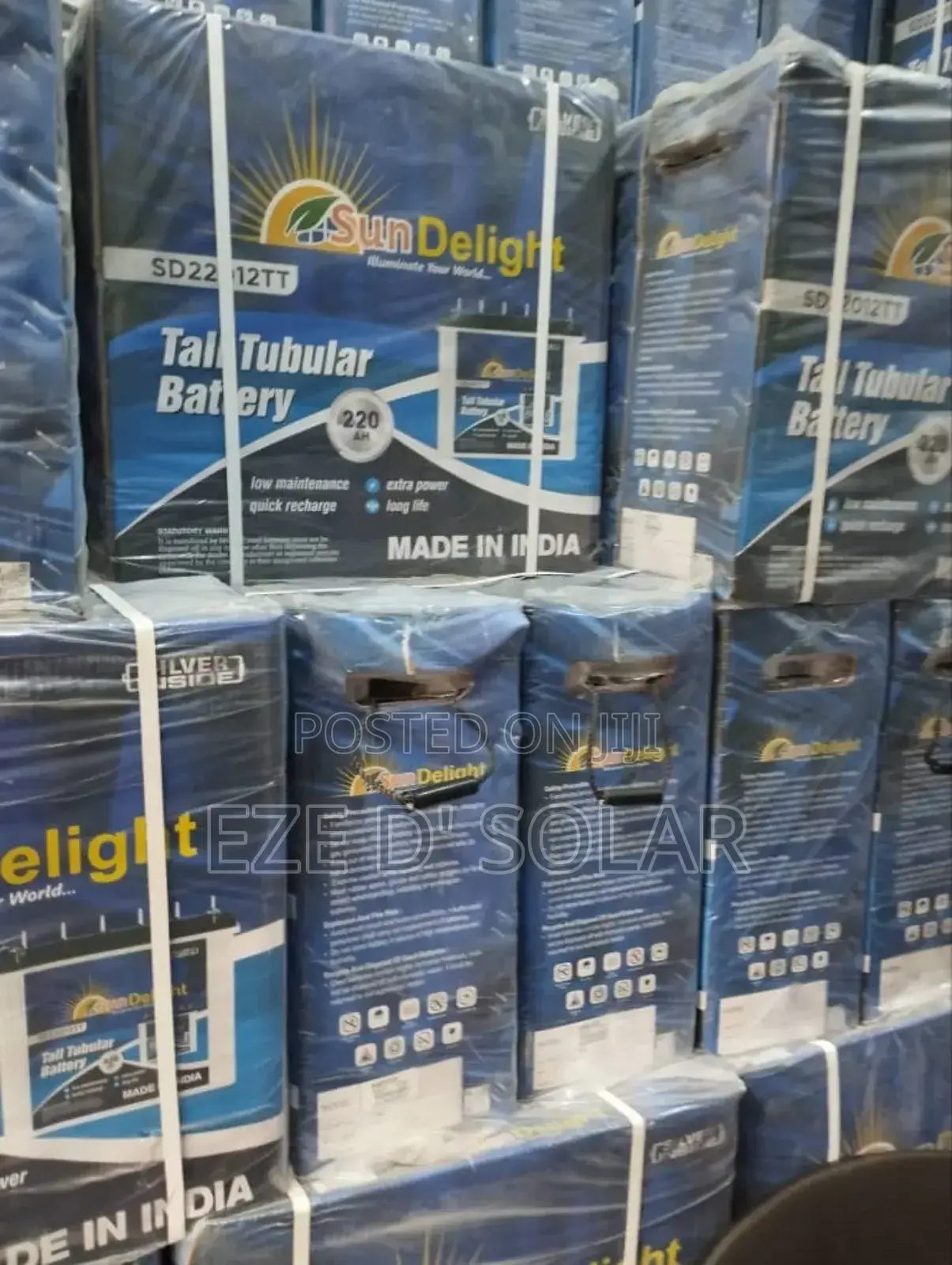 220ah/12v Sun Delight Solar Tubular Battery