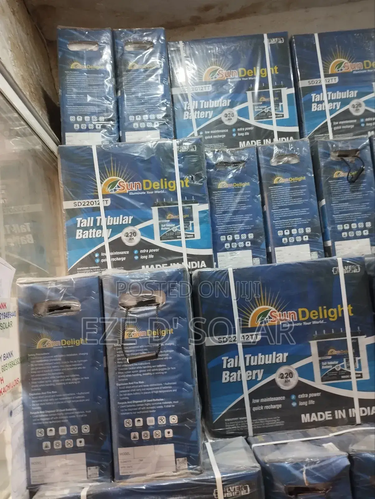 220ah/12v Sun Delight Solar Tubular Battery
