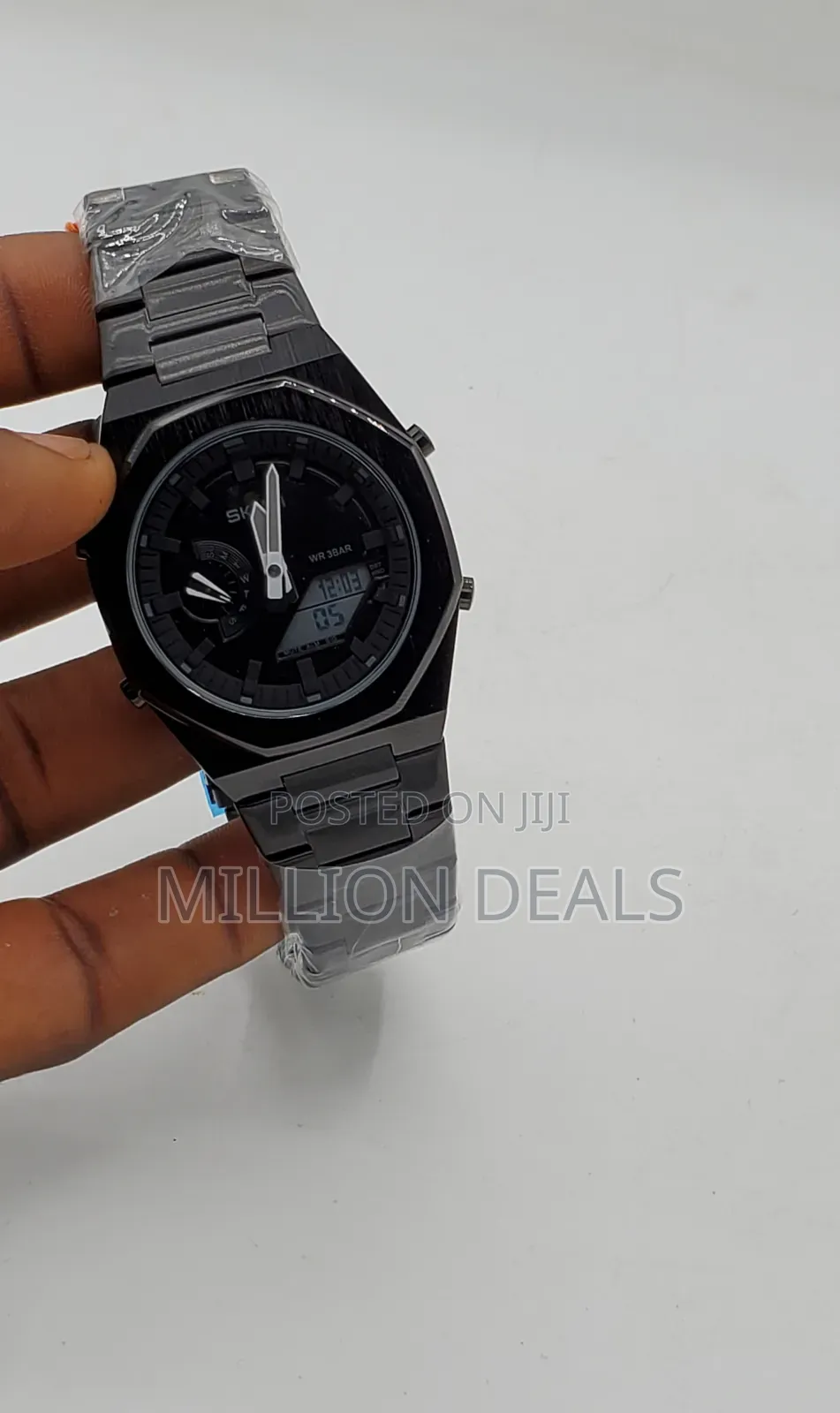 Dual-Display Digital Analog Men's Wrist Watch Black