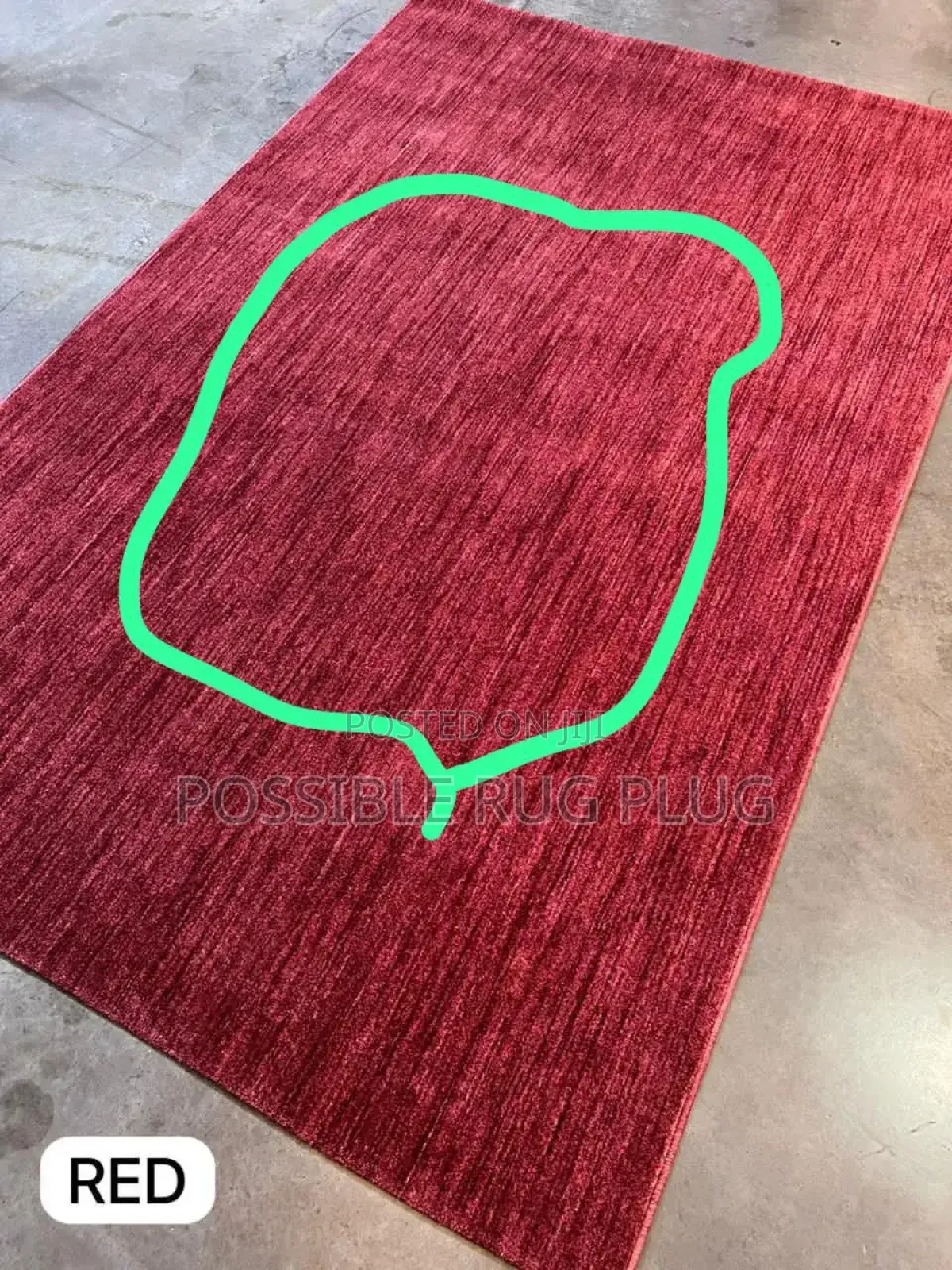 Red Strip Turkish Center Rug