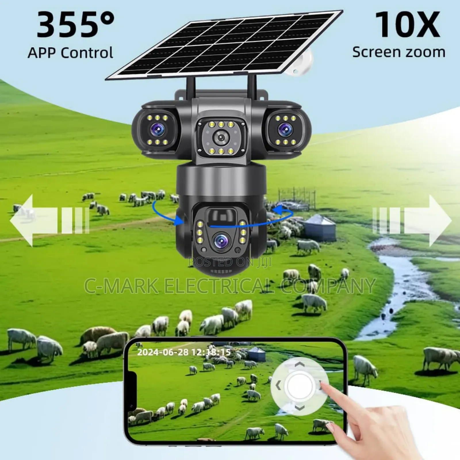 Triple Lens 4g/5g Solar Camera 360 Rotation