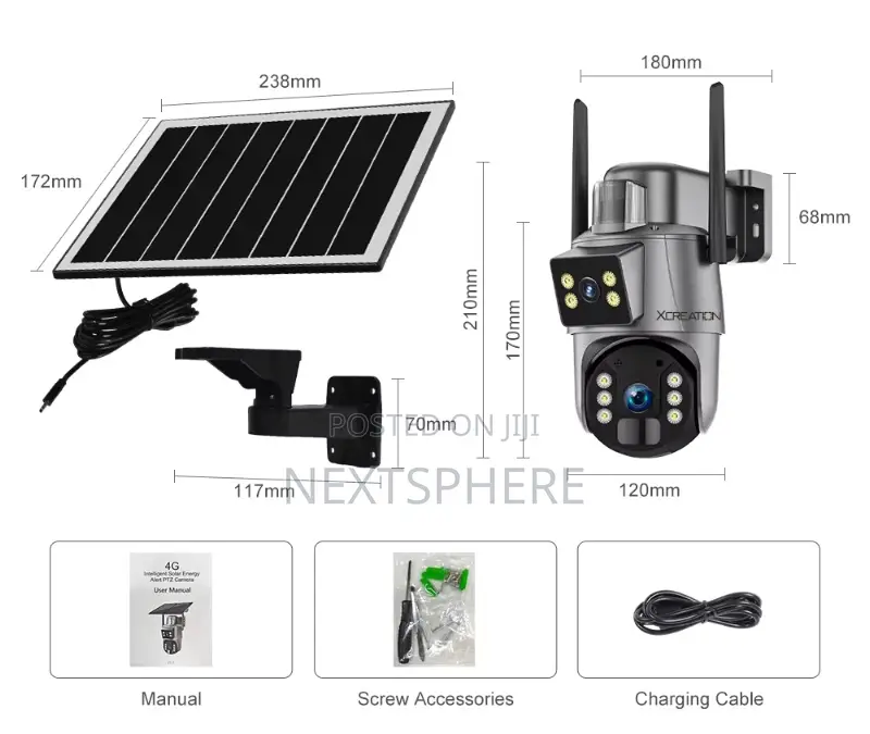 Dual Lens Solar PTZ Camera With Sim Card Slot (Ubox App)