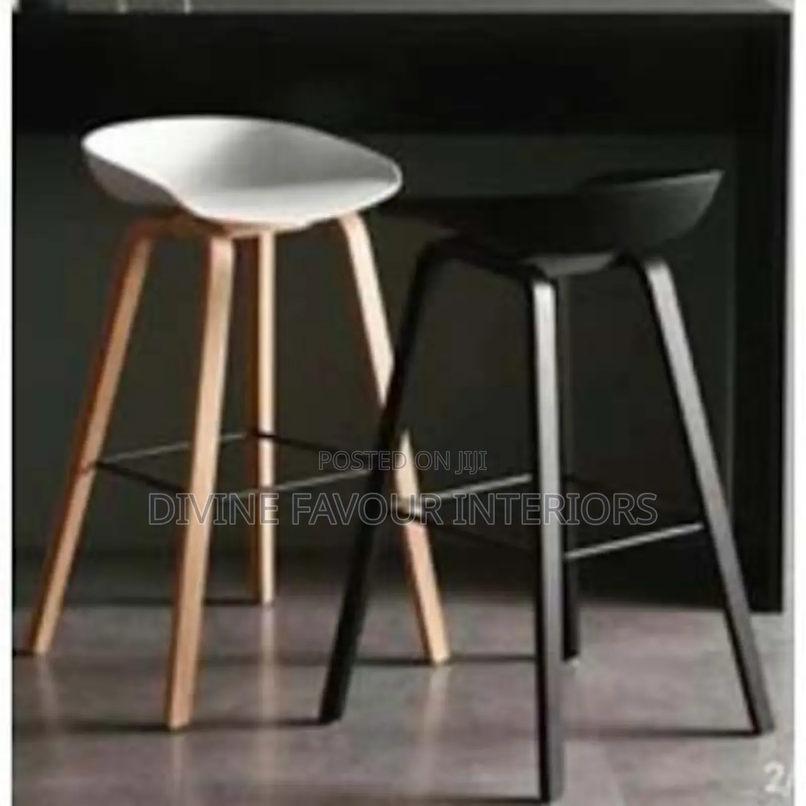 Kitchen Island Design Bar Stools - Black/White - Set of 2