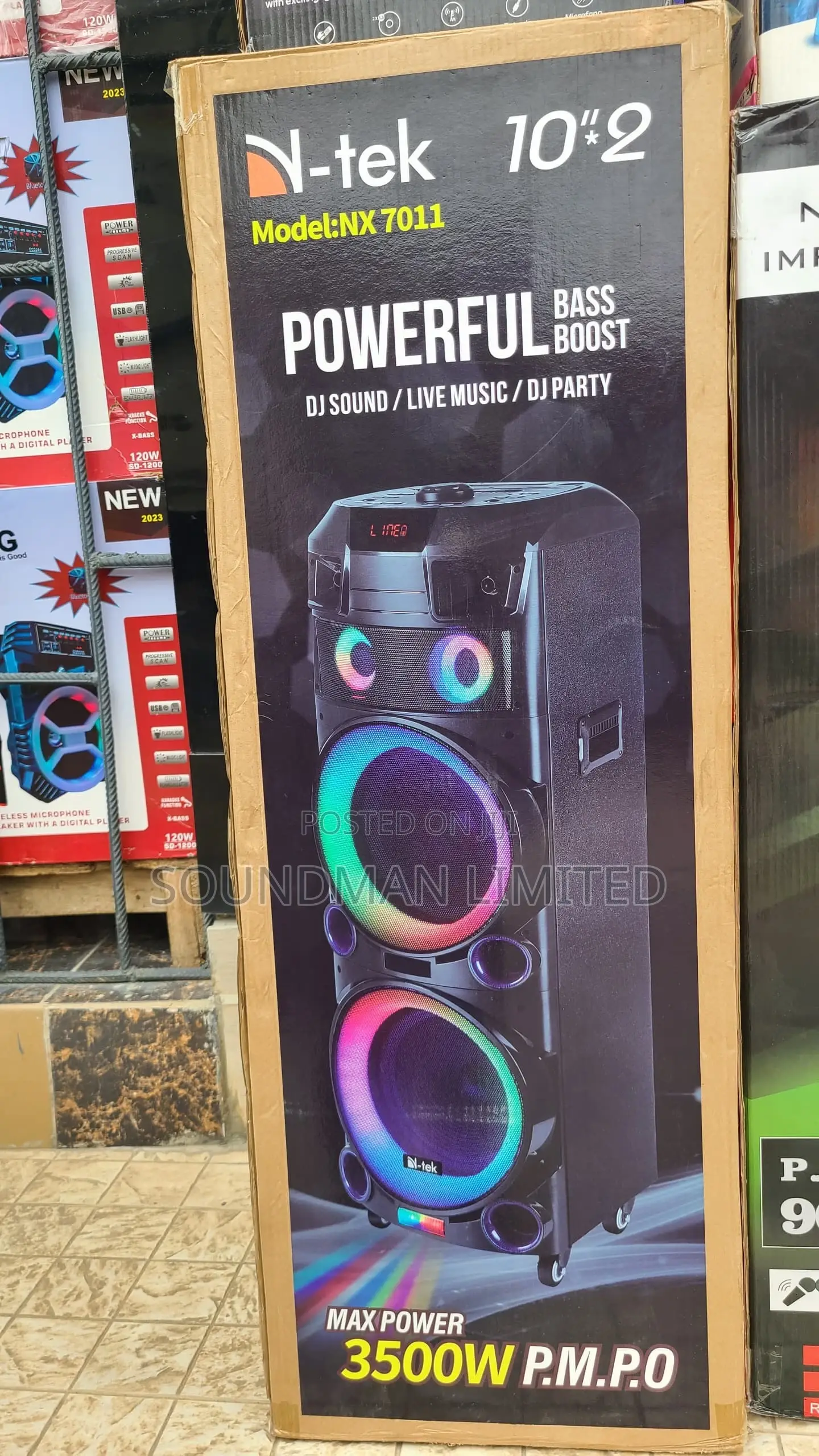 N-Tek 15” Double Public Address System Loud Party Speaker