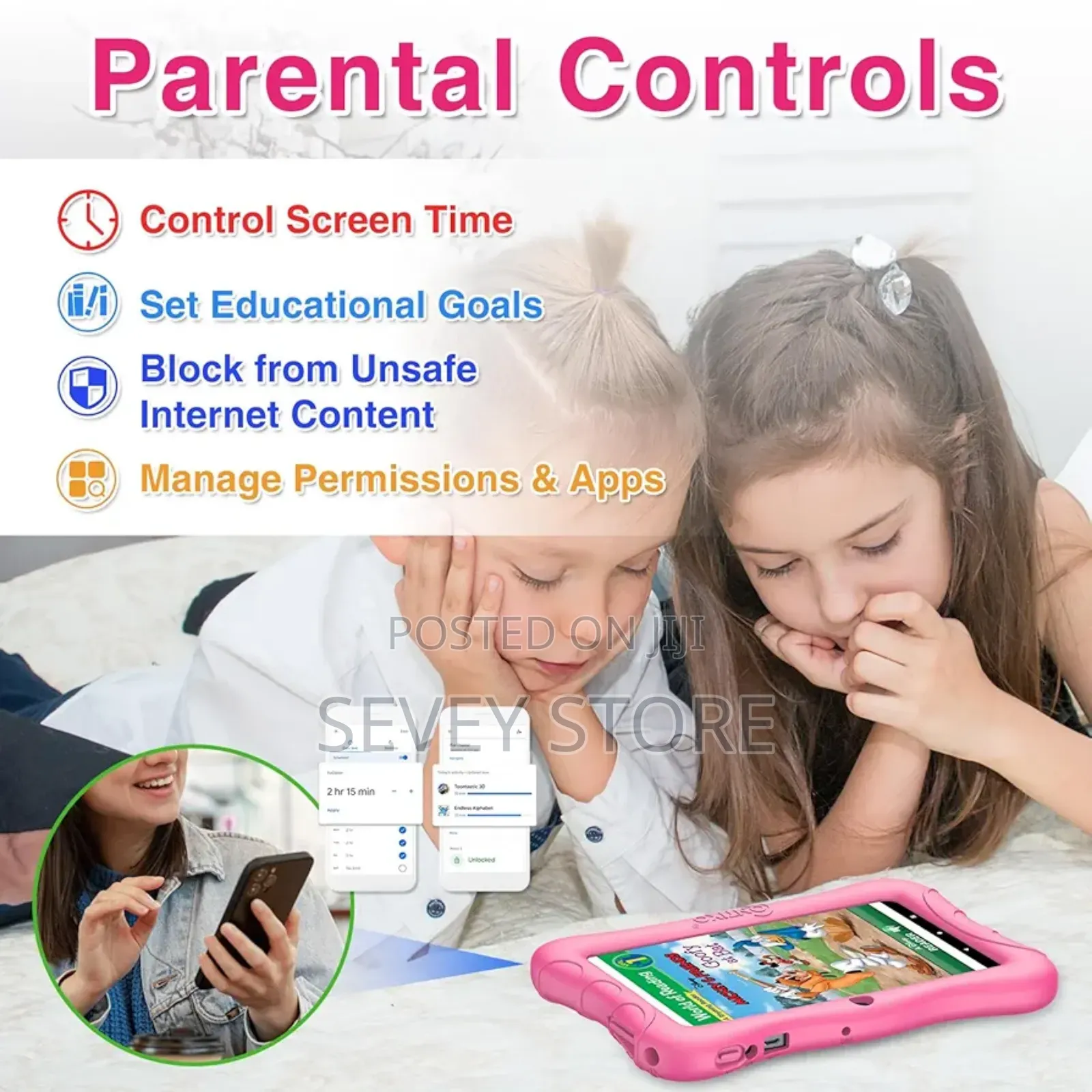 Kids Android Tablet for Ages 3–7, Parental Controls