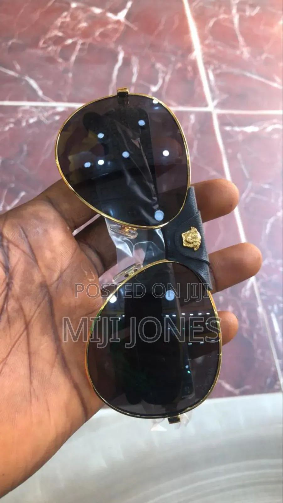 Versace Crested Aviator Sunglasses