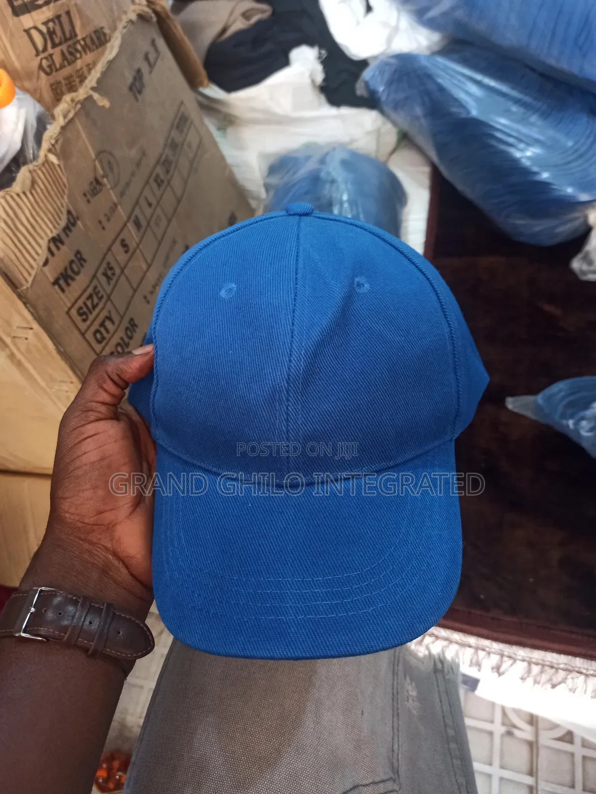 Quality Plain Caps Blue