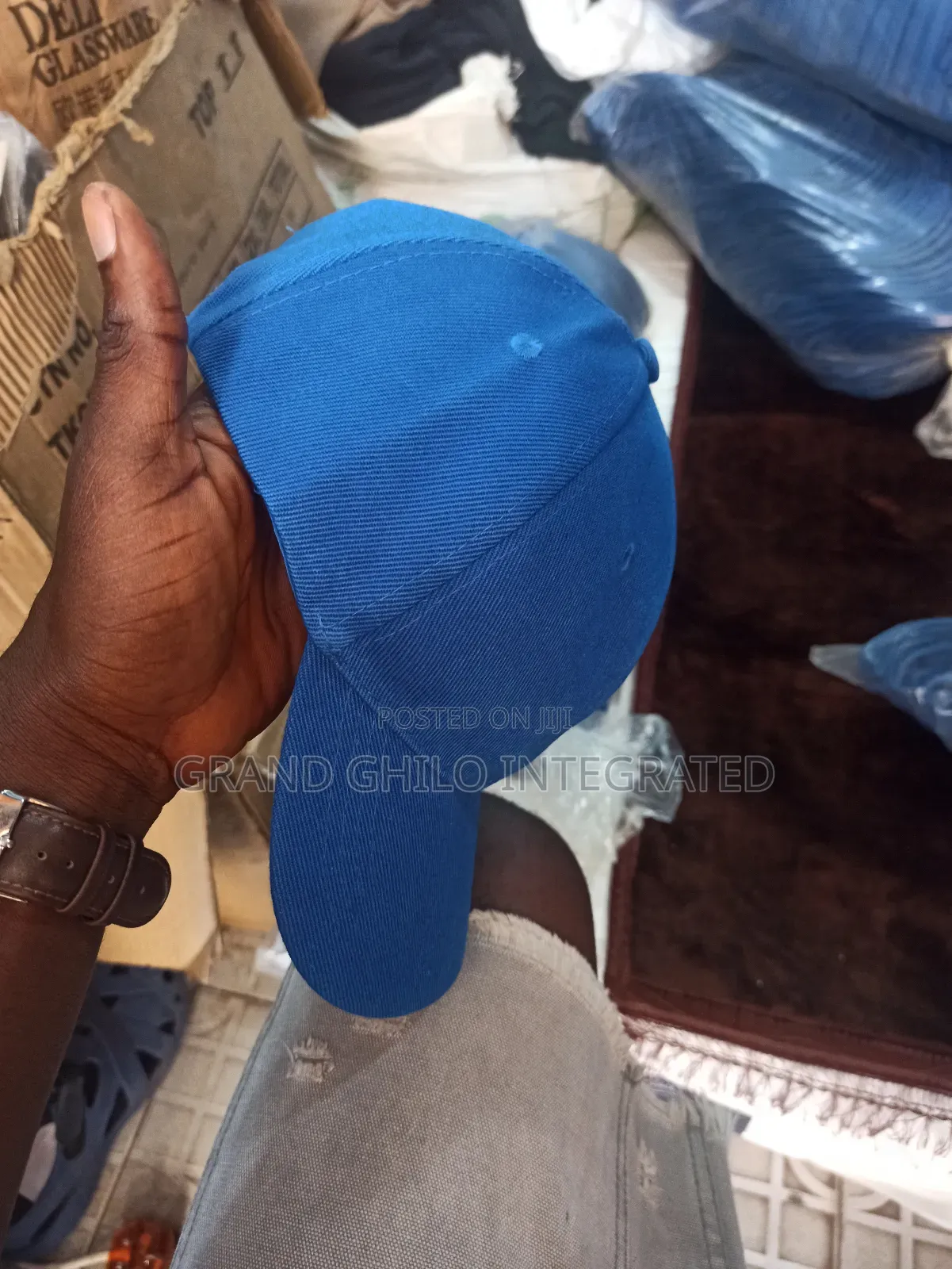 Quality Plain Caps Blue