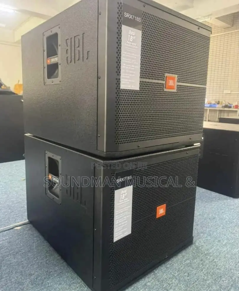 Pair Of Jbl Sub Srx718 18” High Power Single Subwoofer Full Range