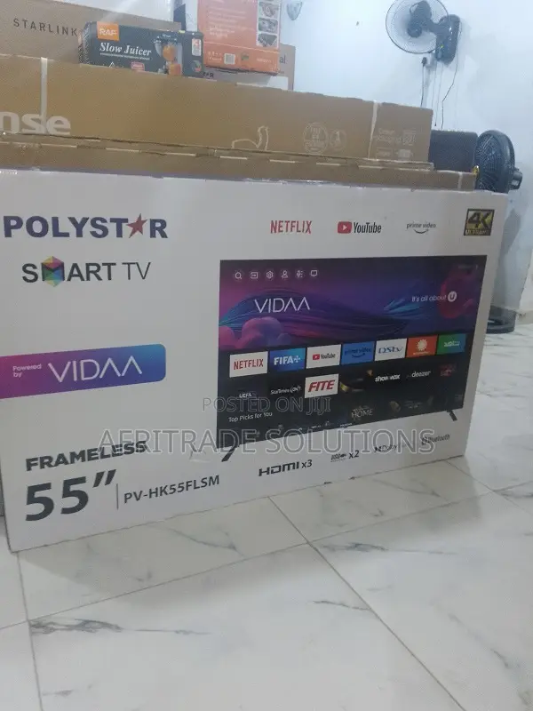 Polystar 55” Led Uhd Smart Tv With Digital Tuner