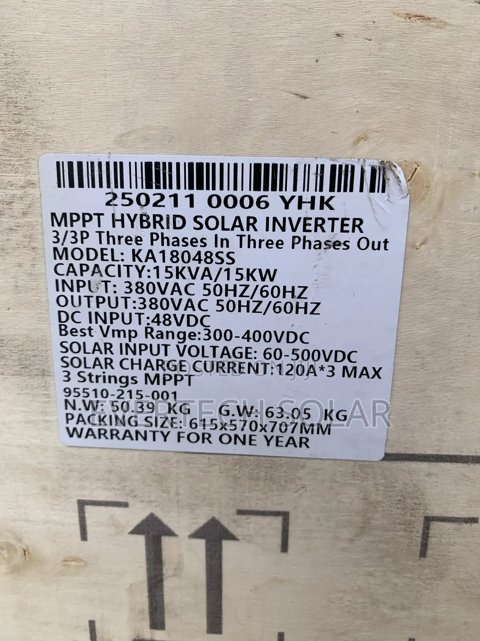 Yohako 15kva Hybrid 3phase 48v Inverter System