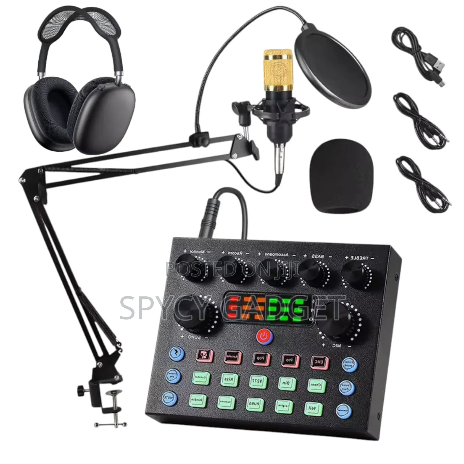 Bm-800 Full Kits Condenser Microphone With Headset