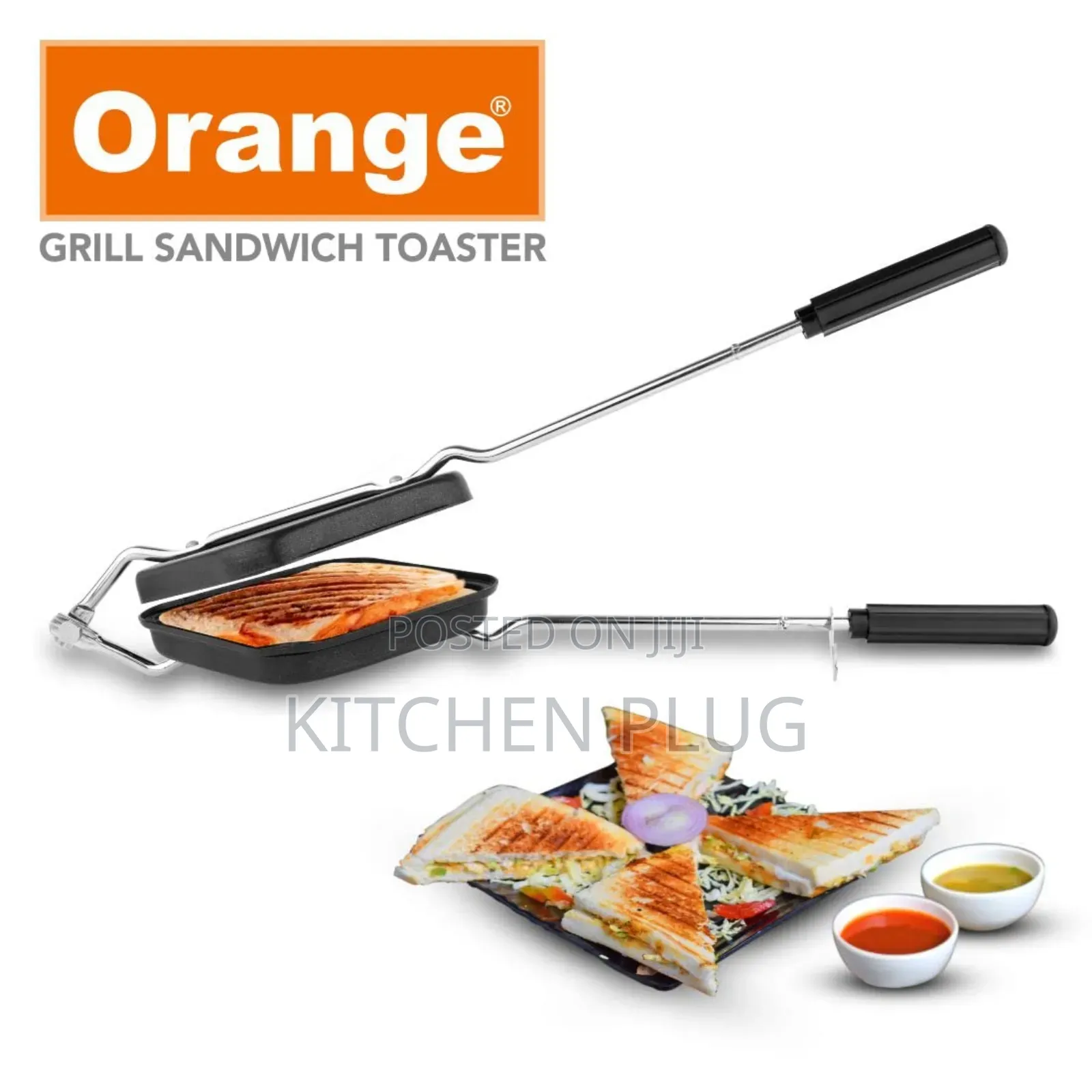Aluminium Orange Grill Sandwich Toaster,