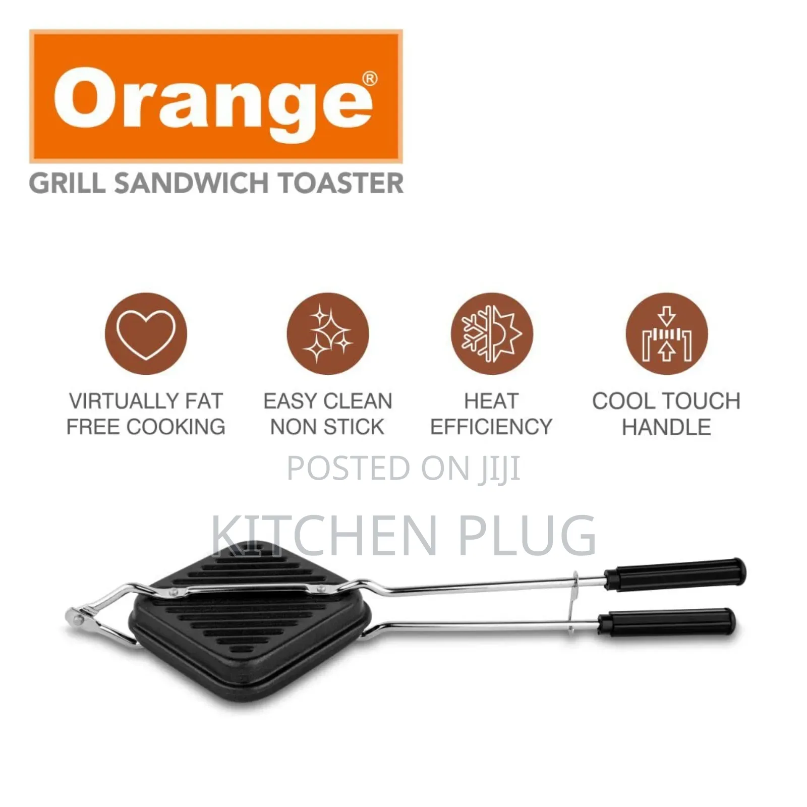 Aluminium Orange Grill Sandwich Toaster,