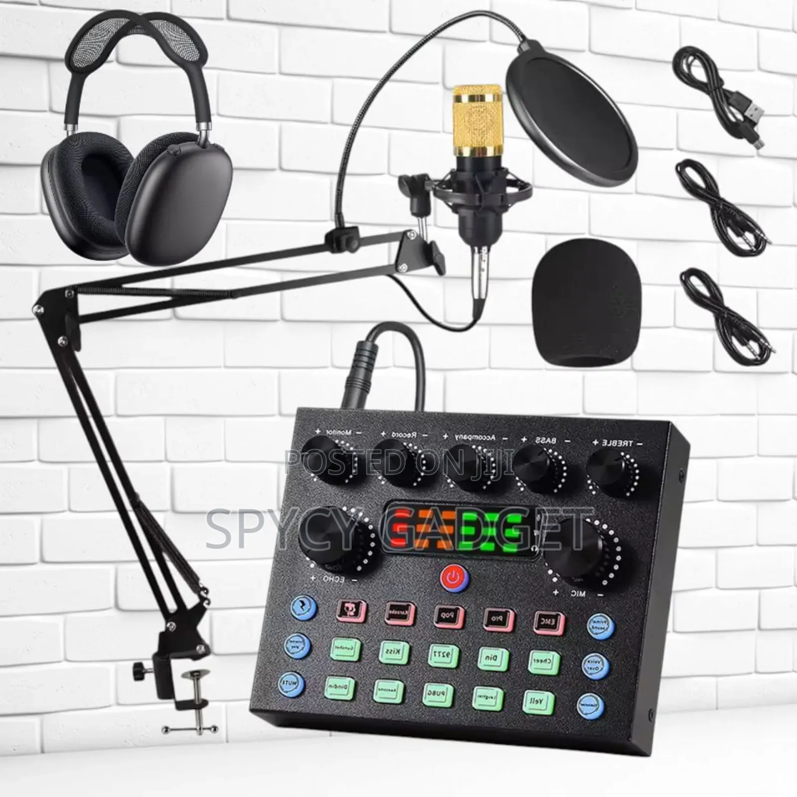 Full Kits Podcasts Condenser Microphone With Headphone