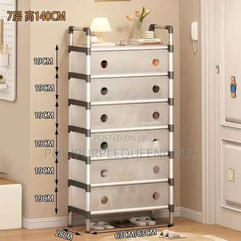 Six Layer Solid Shoe Rack With Cover