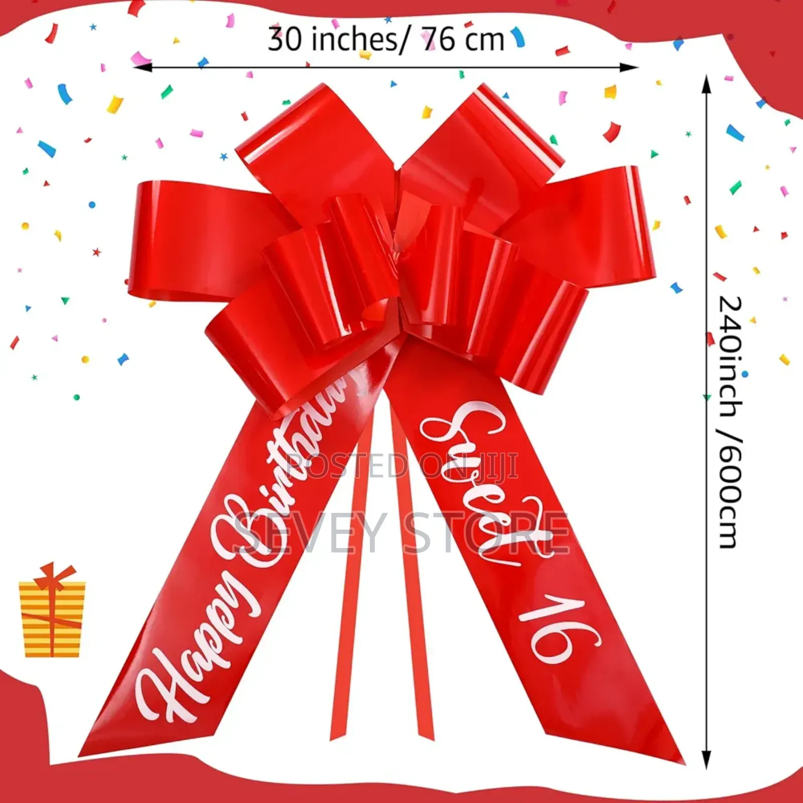 Happy Birthday Car Bow Sweet 16 Big Car Pull Bow 30 Inch