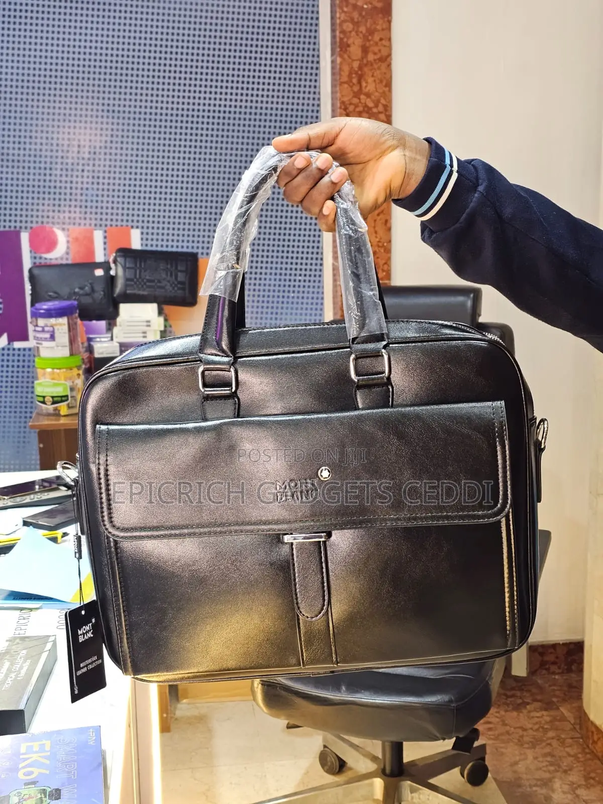 Top Men's Mont Blanc Black Hand Bag/Laptop Bag