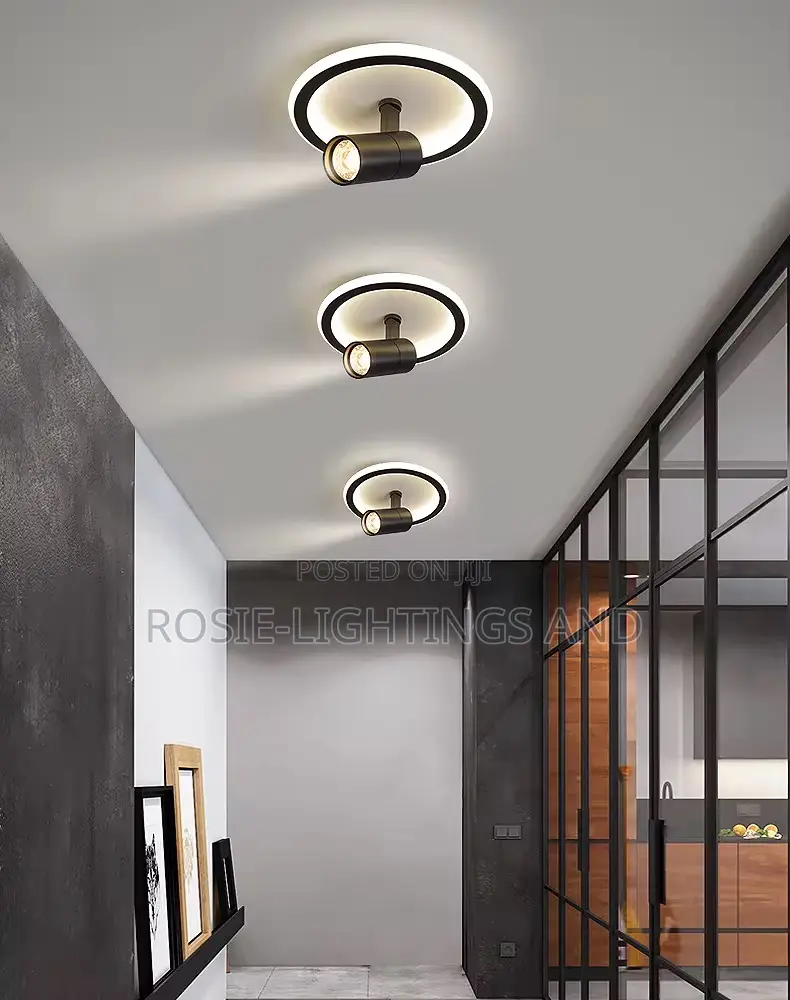 Simple Circle Shaped Modern Nordic Light in Black