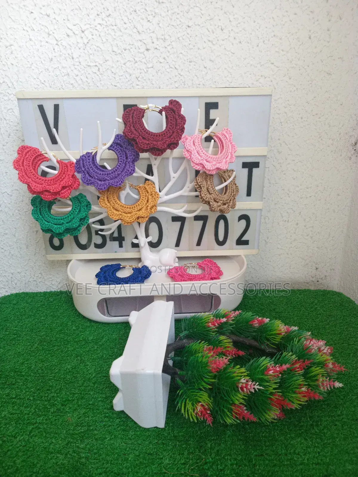 Crochet Hoop Earrings