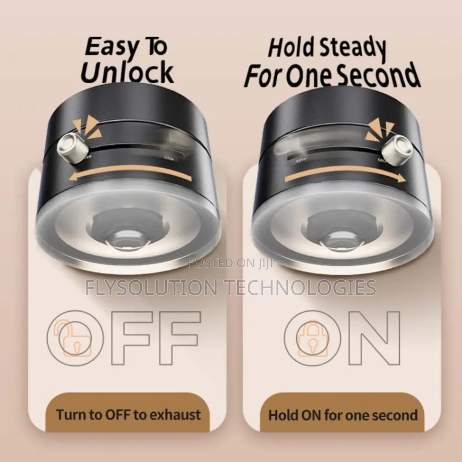 Vacuum Suction Phone Holder for Cars Desks | A2 - Black