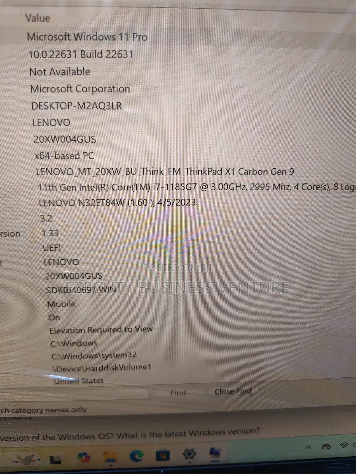 Laptop Lenovo ThinkPad X1 Carbon 16GB Intel Core I7 SSD 512GB