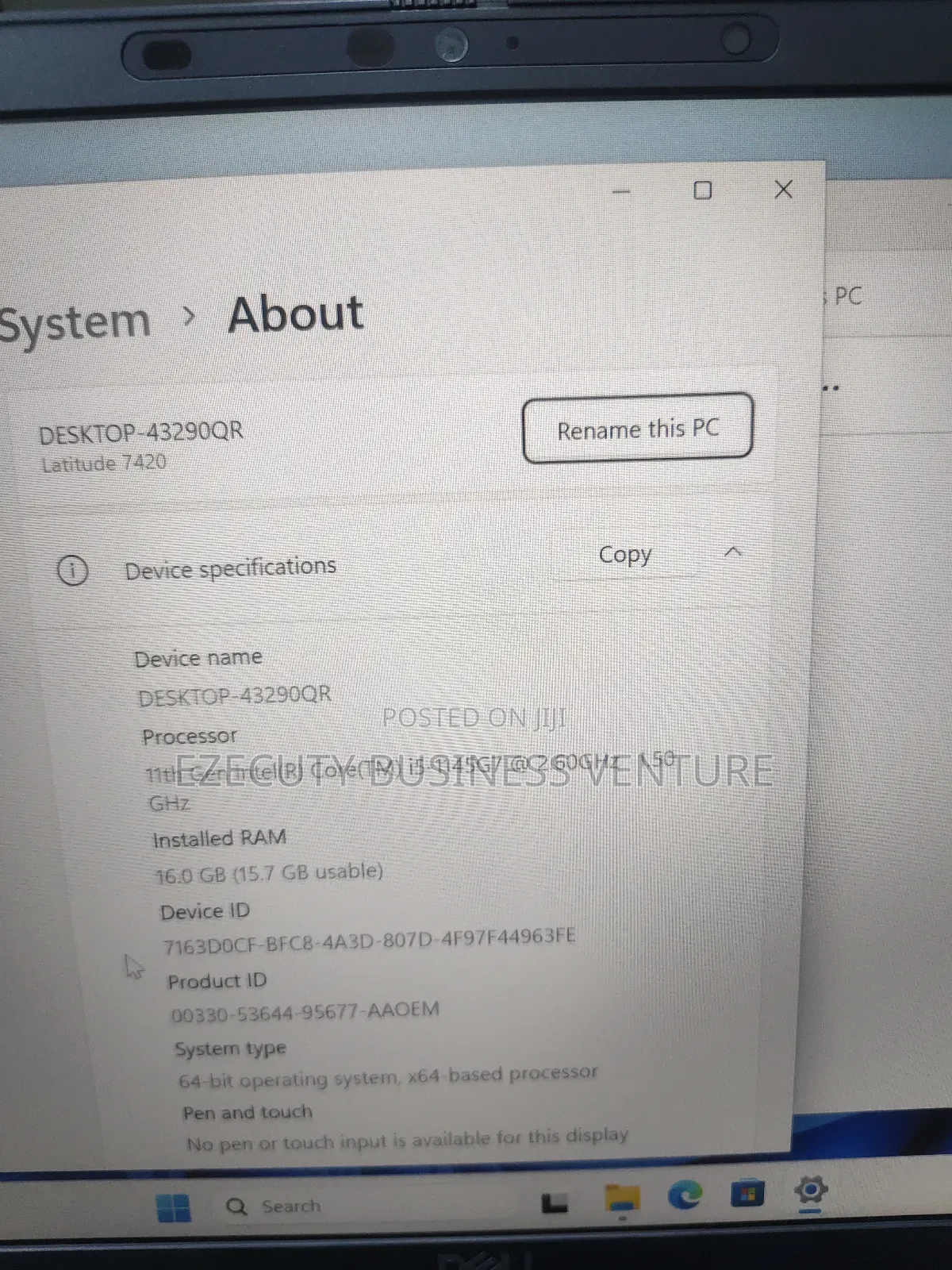 Laptop Dell Latitude 7420 16GB Intel Core I5 SSD 256GB