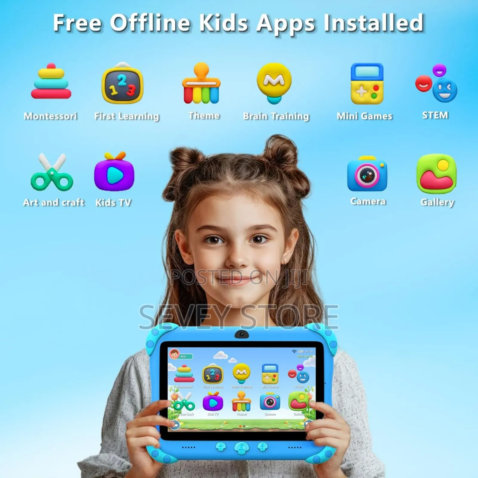 7 Inch Kids Tablet With Case, Wifi, Android Toddler Tablet
