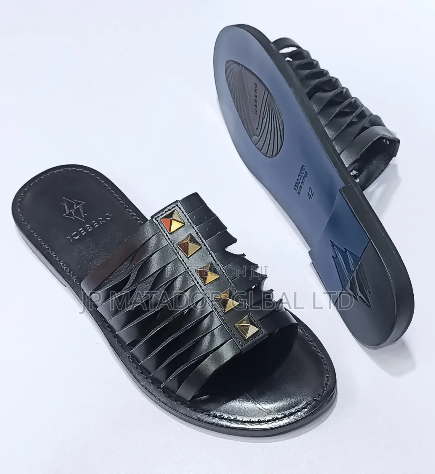 Pure Leather!! Italian Slippers Slide