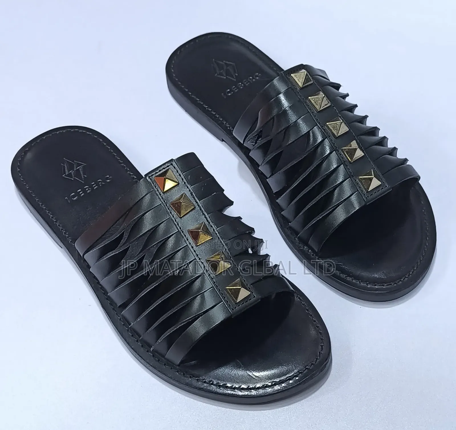 Pure Leather!! Italian Slippers Slide