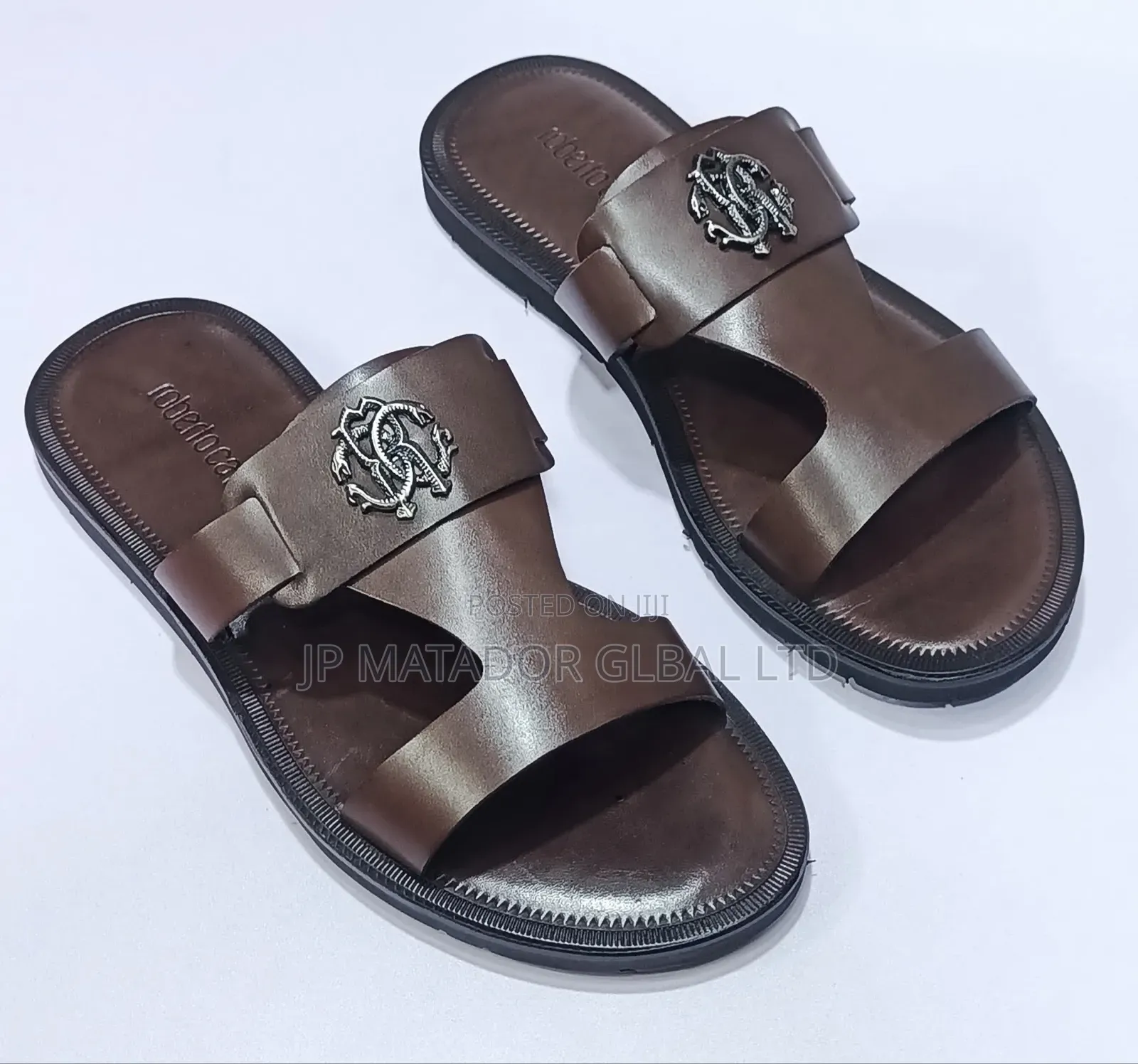 Pure Leather!! Italian Slippers Slide