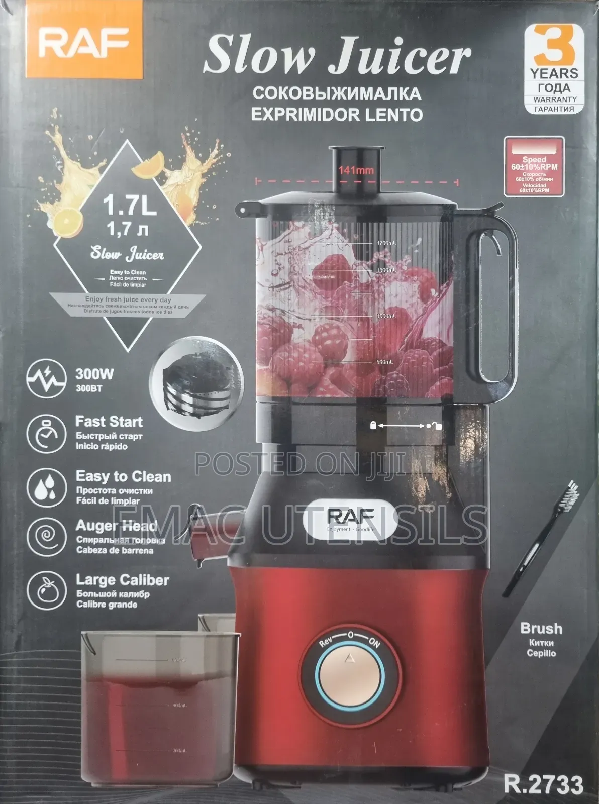 High Power 300w Raf Slow Juicer