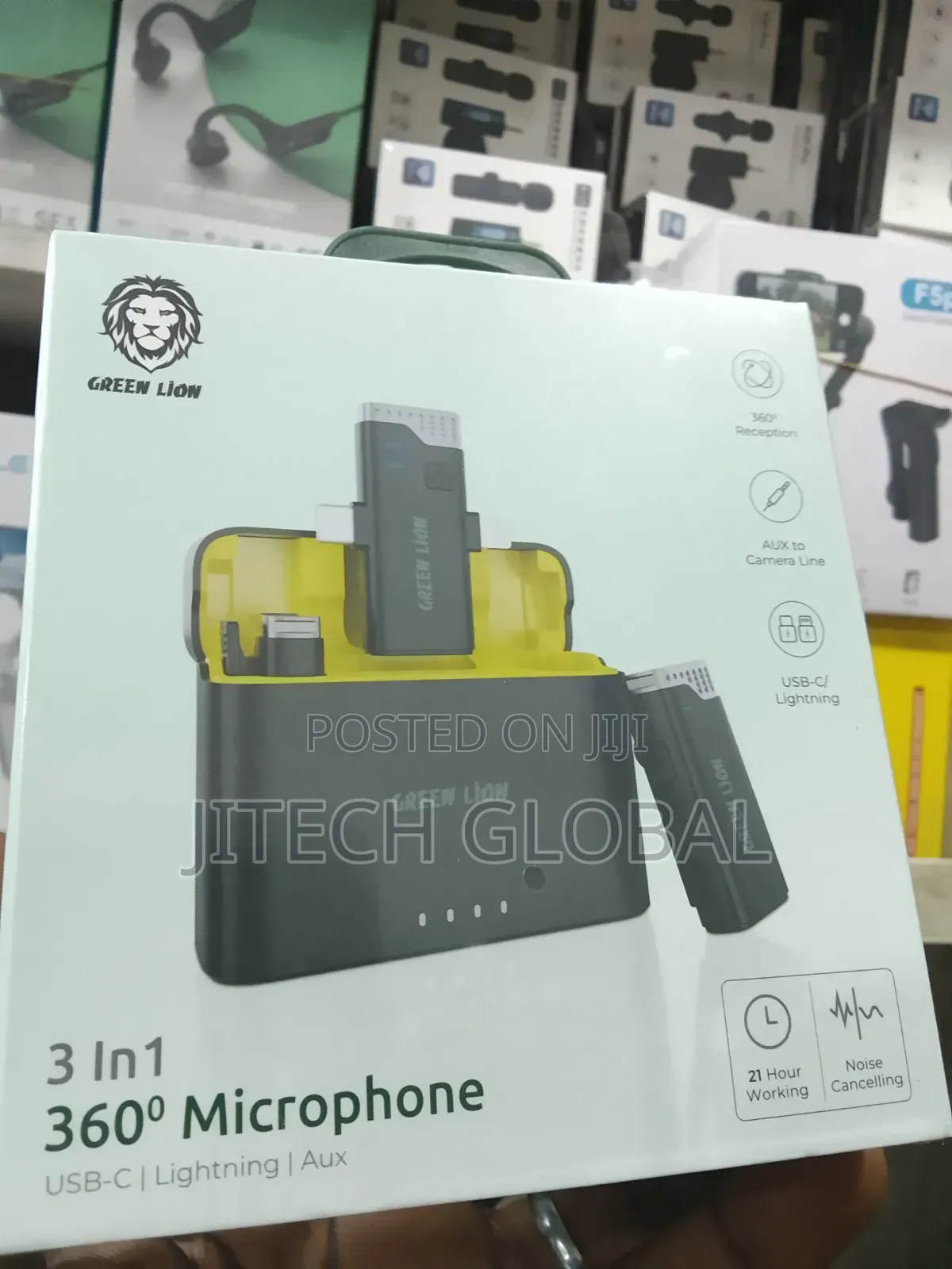 Green Lion 3 in 1 360° Wireless Noise Cancelling Microphone