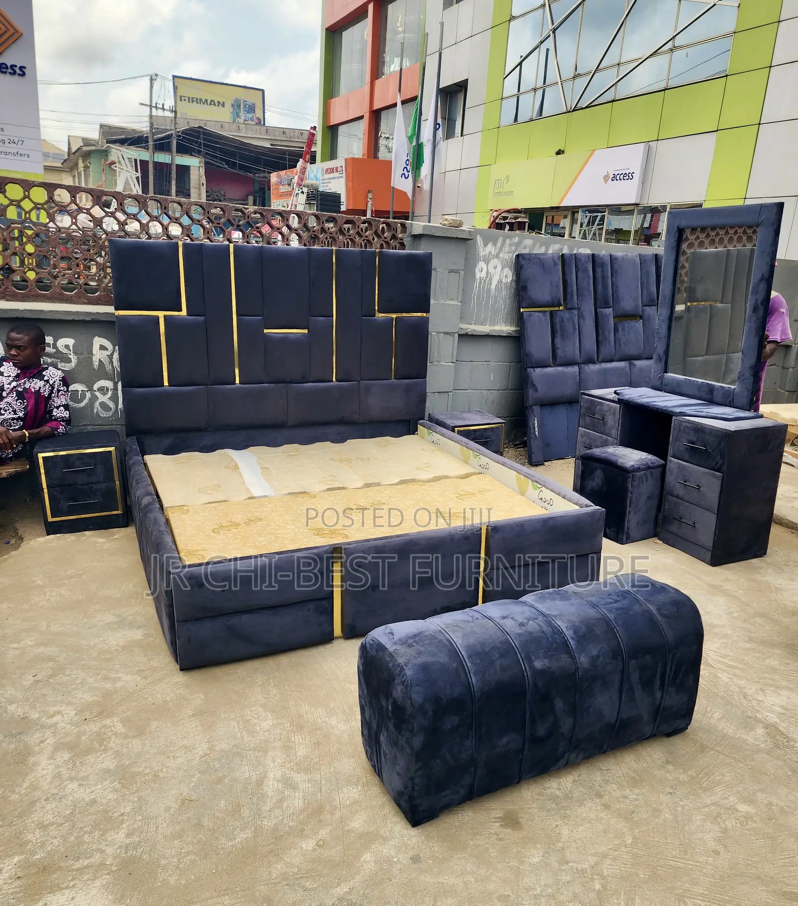 Exceptional Living Room Set of Padded HDF 6 by 6 Upholstery Bed Frame
