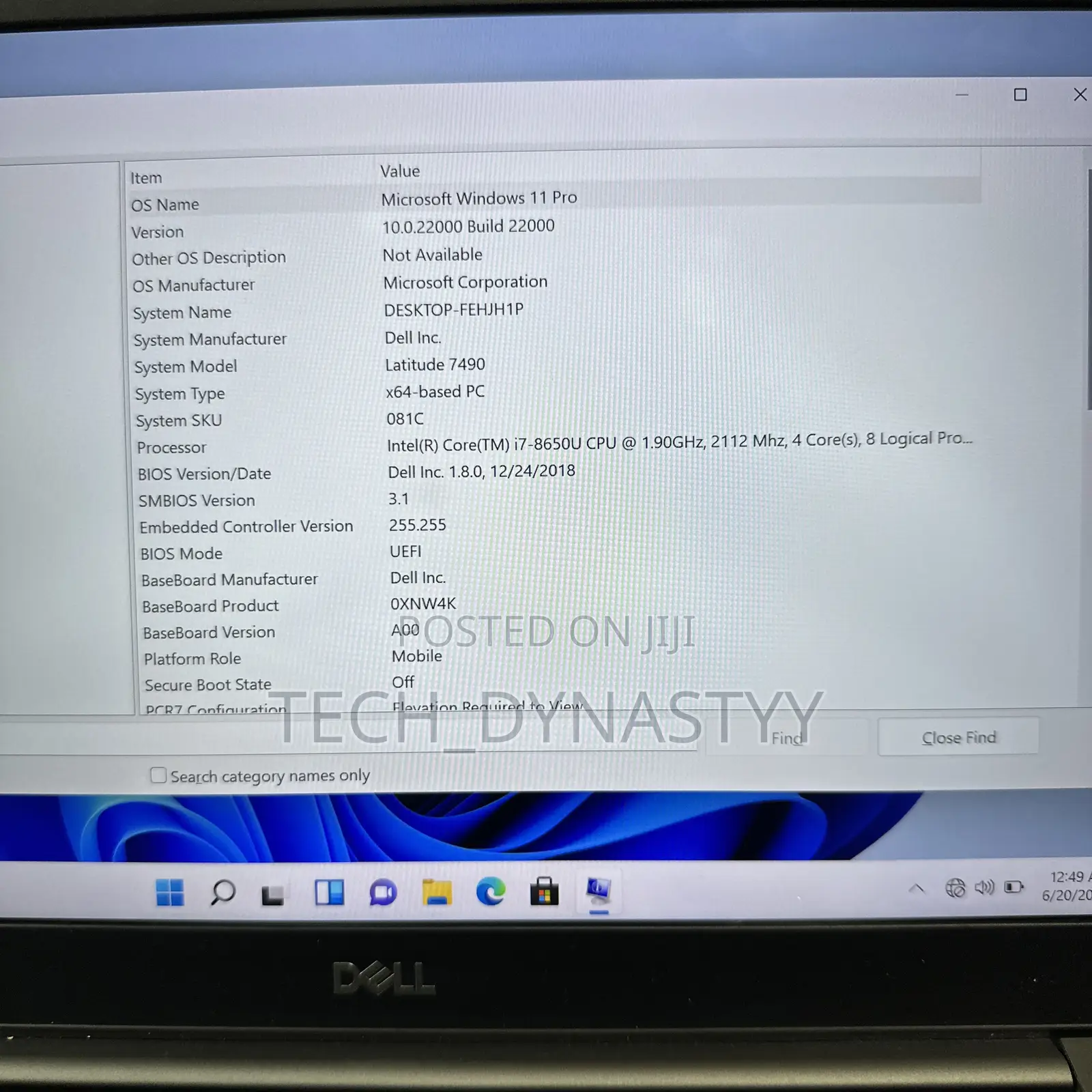 Laptop Dell Latitude 7490 8GB Intel Core I7 SSD 256GB