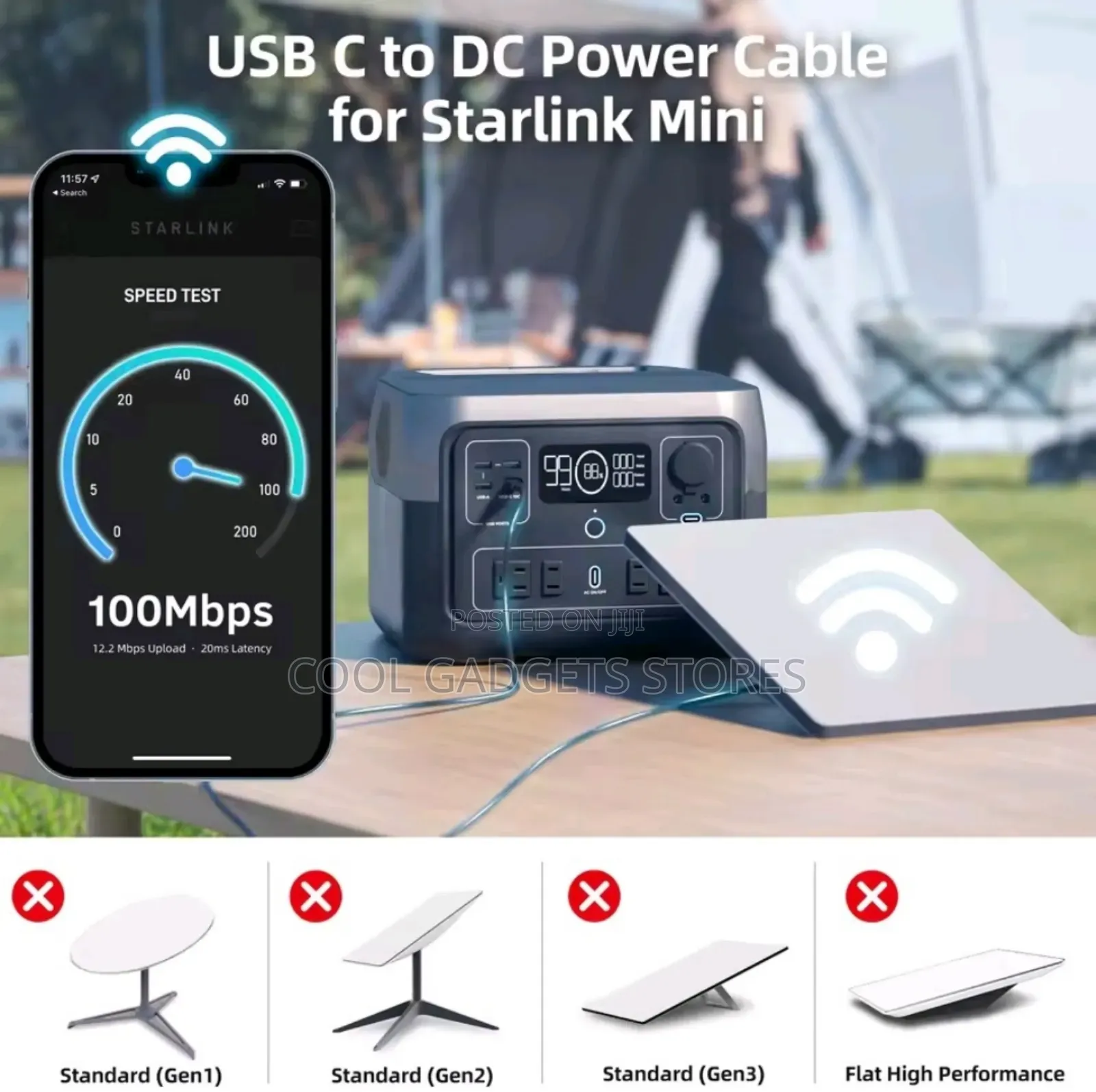 Usb C To Dc Power Cable For Starlink Mini