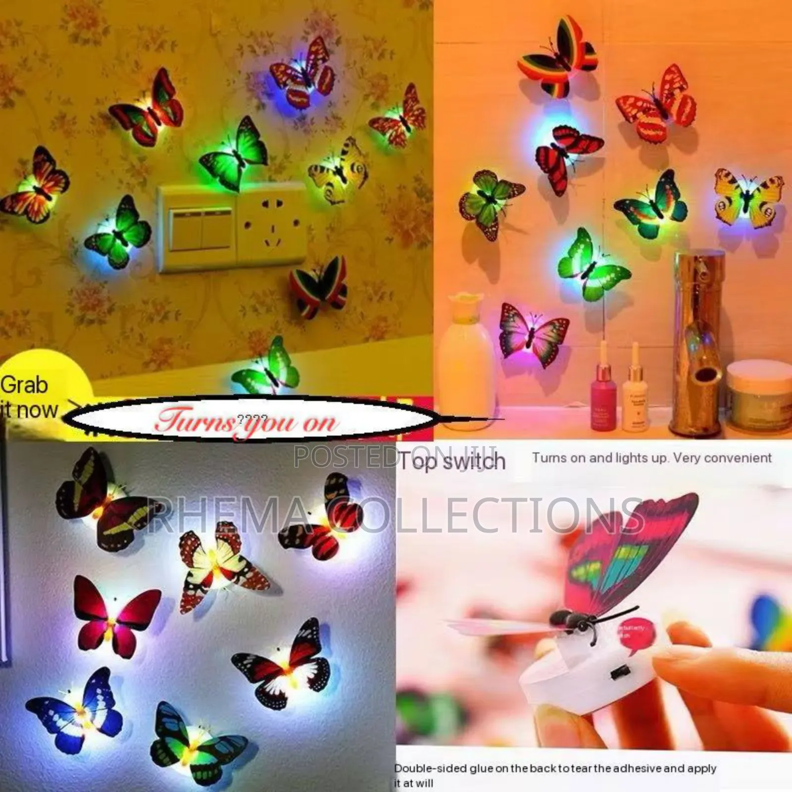 6pcs Butterfly Wall Led Sticker