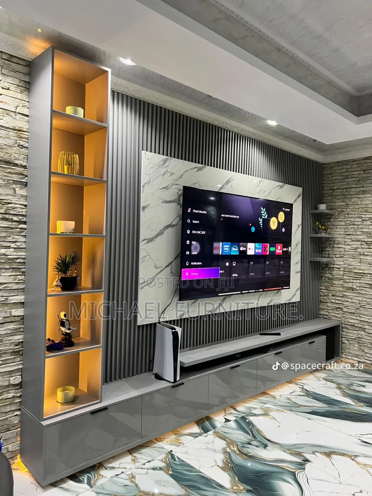Dynamic Slick and Sturdy Tv Console