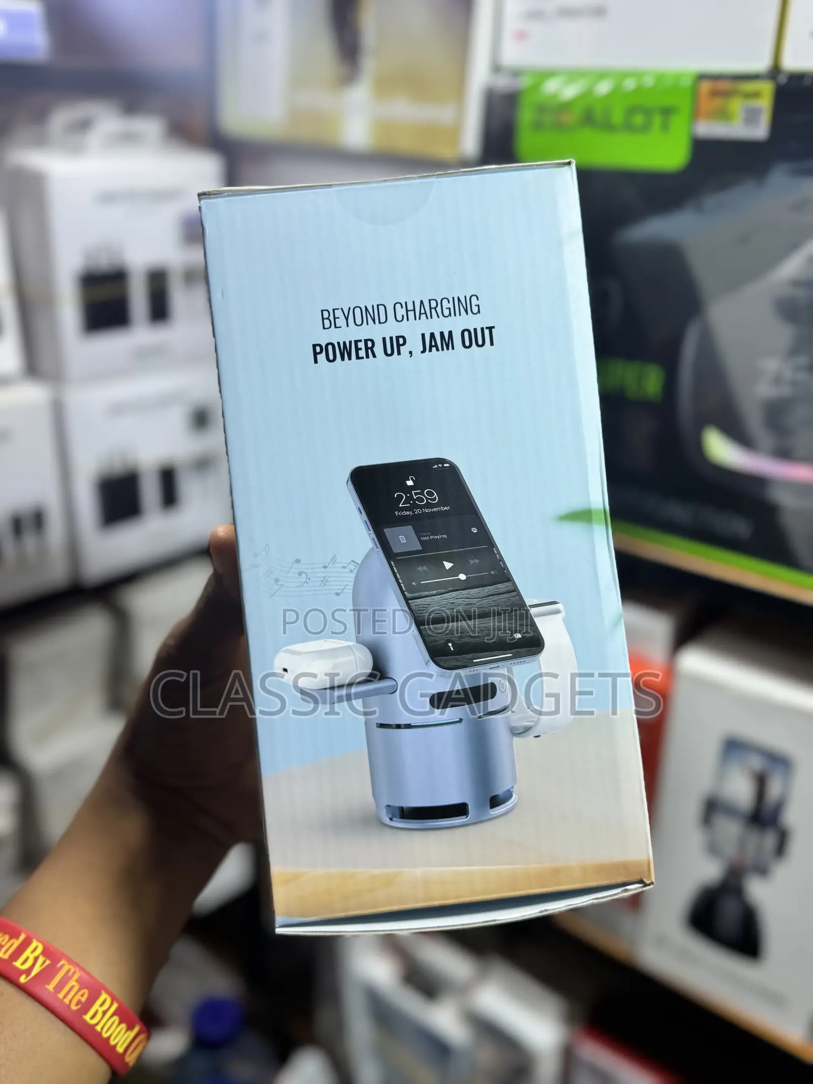 Powerology Pwc039 Qi2 Speaker Charge Station - Gray