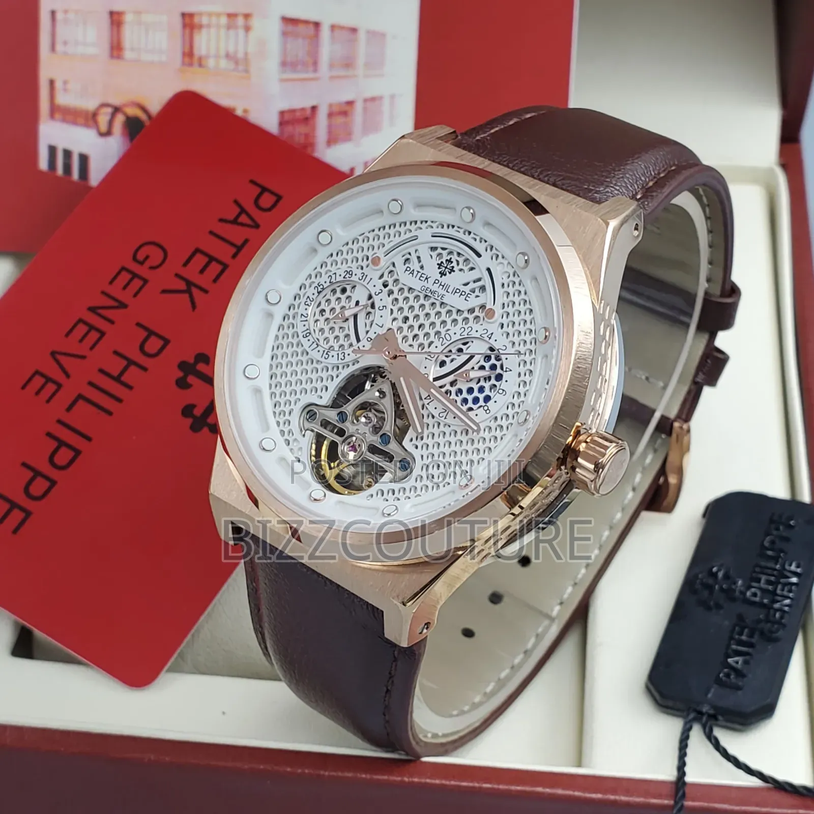 Original Patek Philippe Brown Genuine Leather Strap Watch