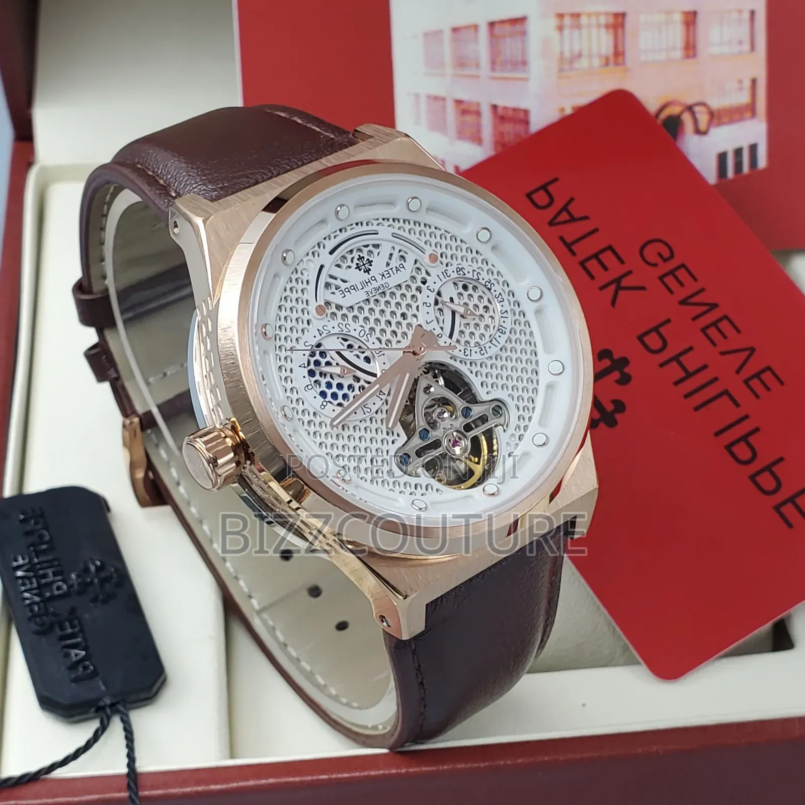 Original Patek Philippe Brown Genuine Leather Strap Watch
